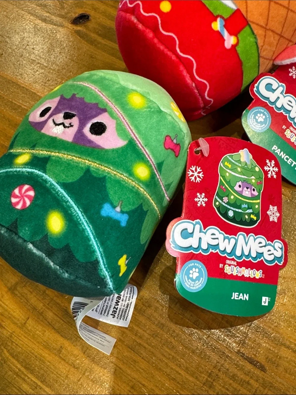 ChewMees by Squishmallows - Festive Holiday Plush Dog Toys - set of 4